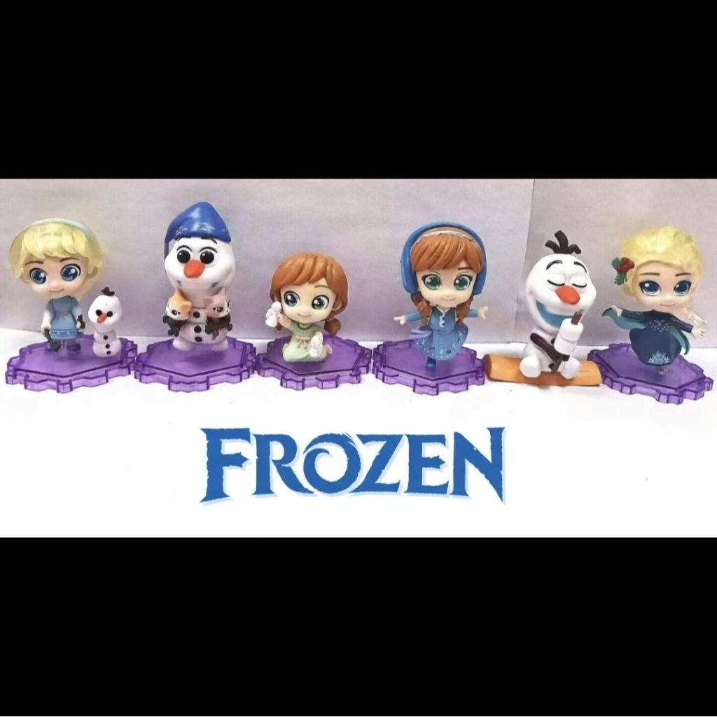 frozen figure set 6 topper kue mainan pajangan