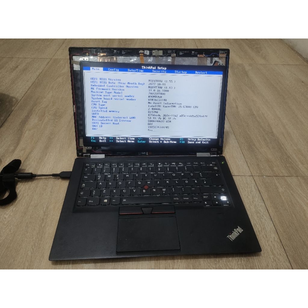 mainbord dan kesing laptop lenovo x1 carbon core i5 gen6