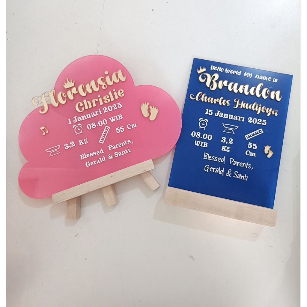 Hospital Board / Letter Board / Papan nama bayi Newborn baru lahir