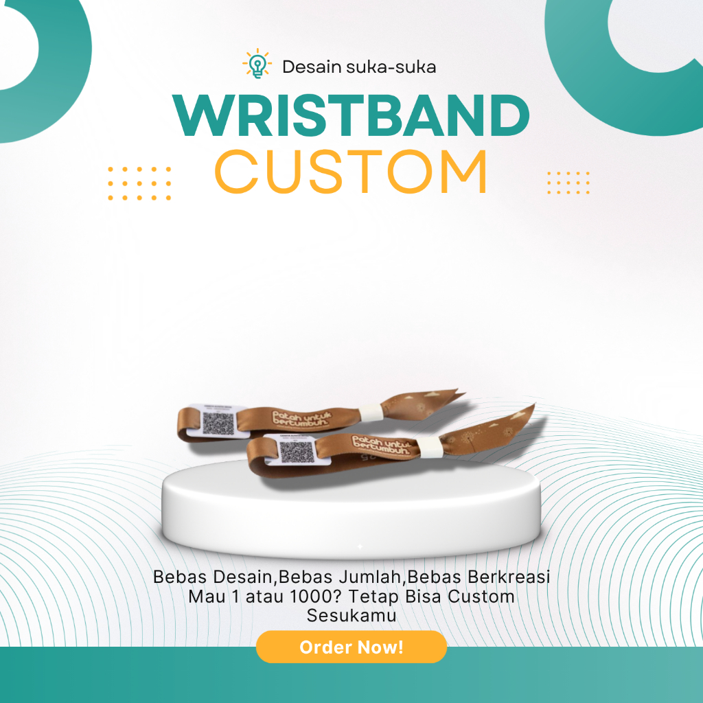 Gelang Tiket Lanyard Custom Sepaket dengan PVC Custom Barcode