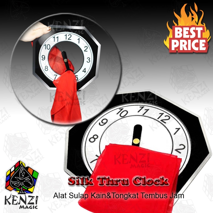 Alat Sulap Wand Thru Clock Sulap Silk Thru Clock Kain Tembus Jam
