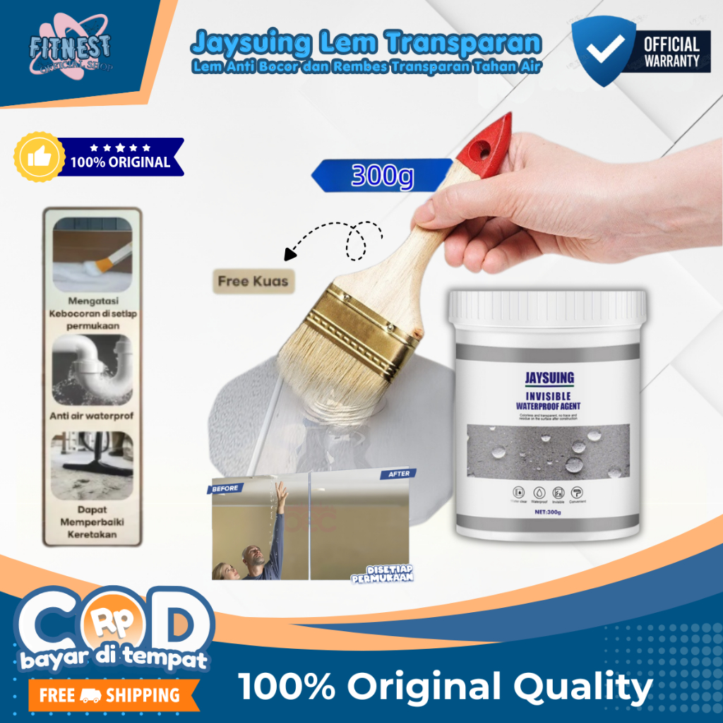 PREMIUM Lem Anti Bocor dan Rembes Super Kuat Transparan Jaysuing 300g Cat Waterproof Bening Pelapis 