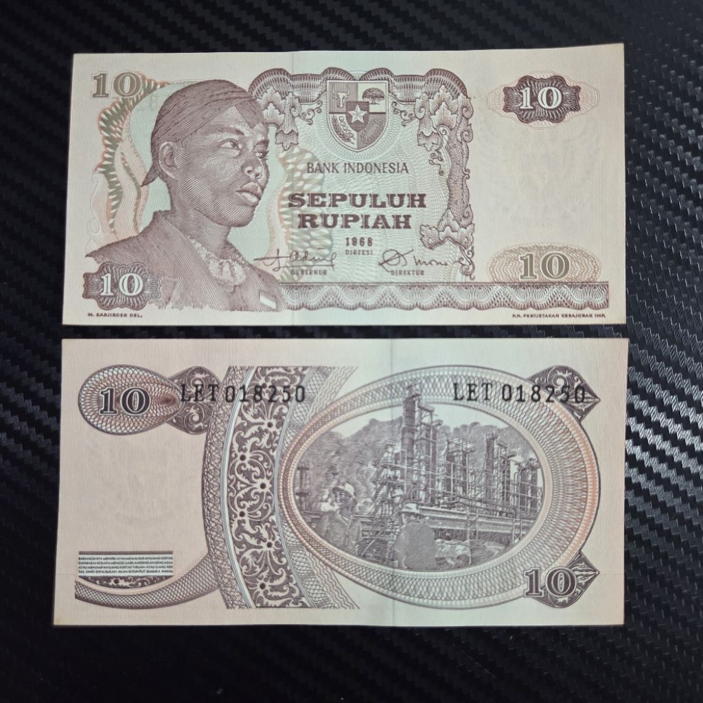 Uang Kuno Indonesia Sudirman 10 Rupiah Tahun 1968 Koleksi Asli