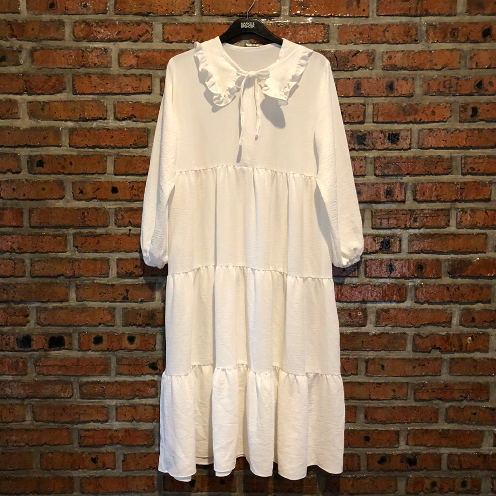 tunik broken white crinkle airflow preloved