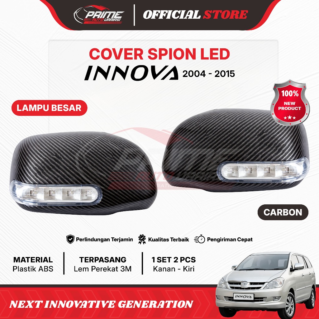 COVER SPION INNOVA 2004 2015 CARBON - LAMPU BESAR