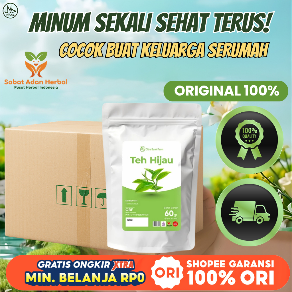 Citra Bumi Farm Teh Hijau Asli – Bantu Detox & Diet Alami | 30 Celup