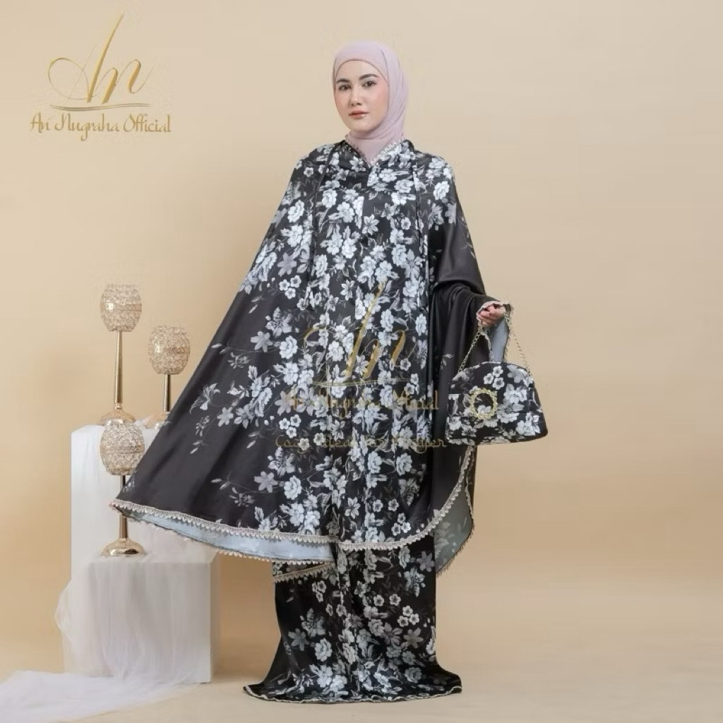 Mukena Traveling Armani Silky & Dewasa Jumbo 2 in 1 Renda Mini Pouch Azka Mukena