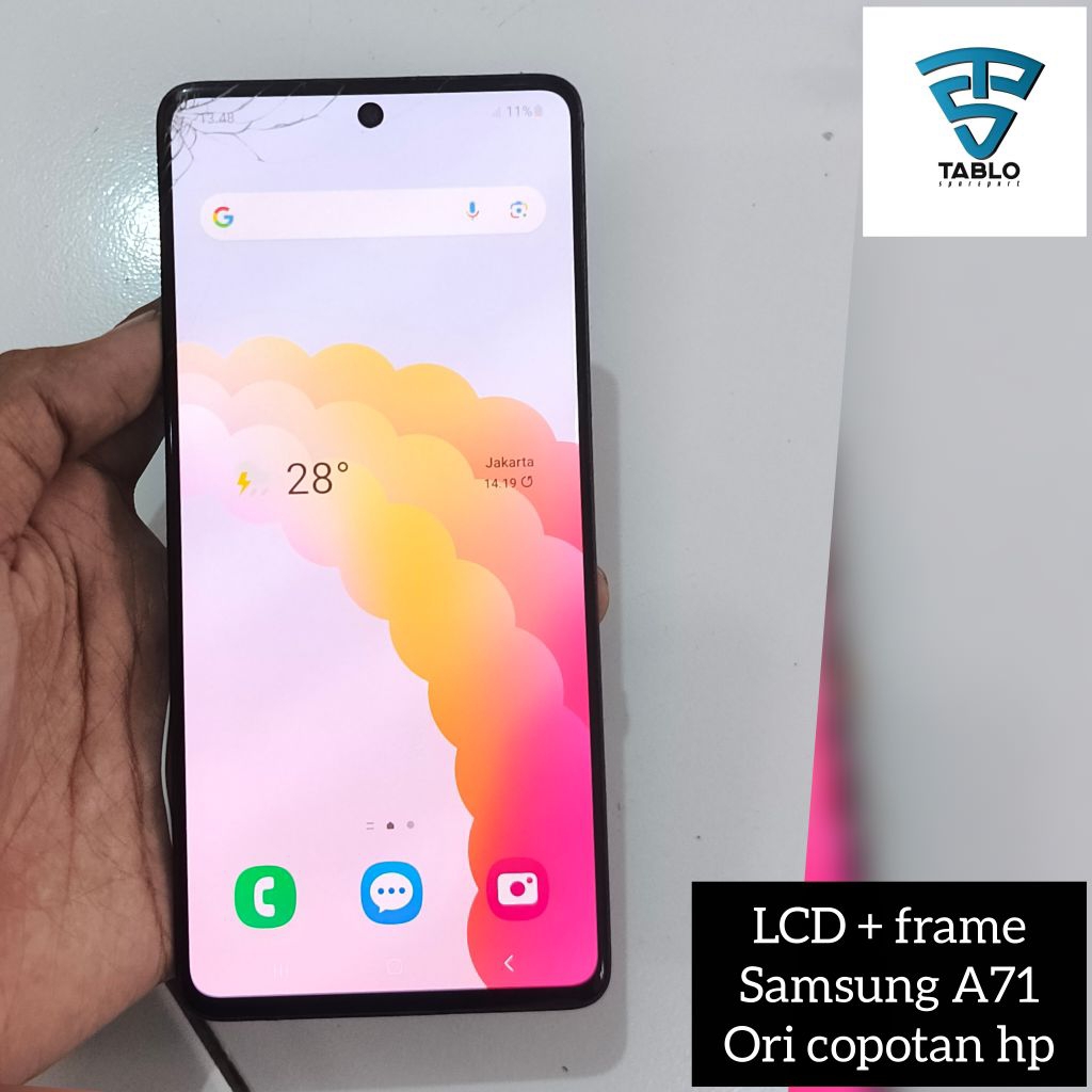 Lcd Samsung A71 ori copotan hp retak normal