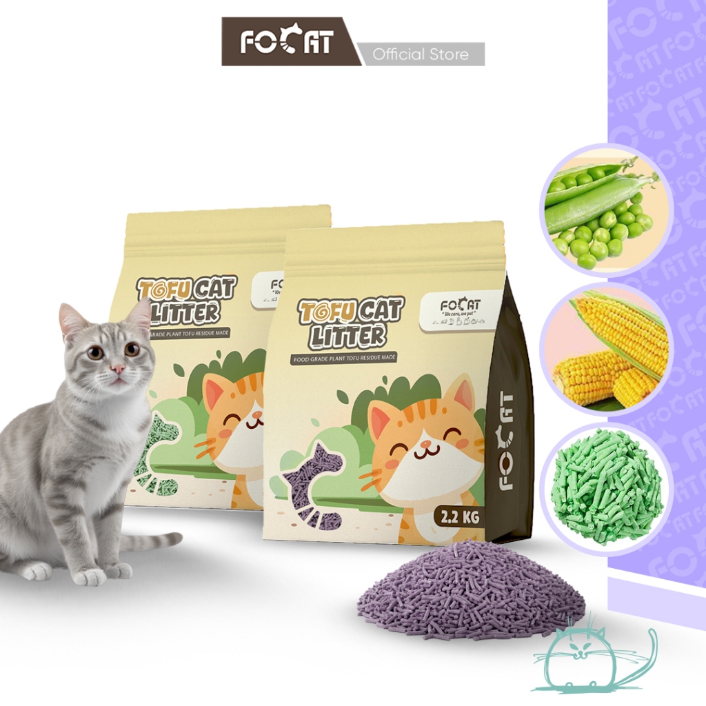 FOCAT Pasir Kucing Tofu Wangi 6.6L N04 Cat Tofu Litter/Pet Litter Sand/Pasir Kucing Tofu Anti Bau