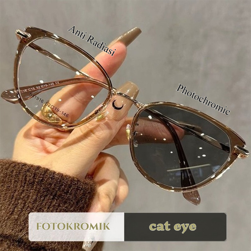 Kacamata photocromic Anti-UV400 kacamata minus -0.25 s/d -3.25 kacamata fashion 310