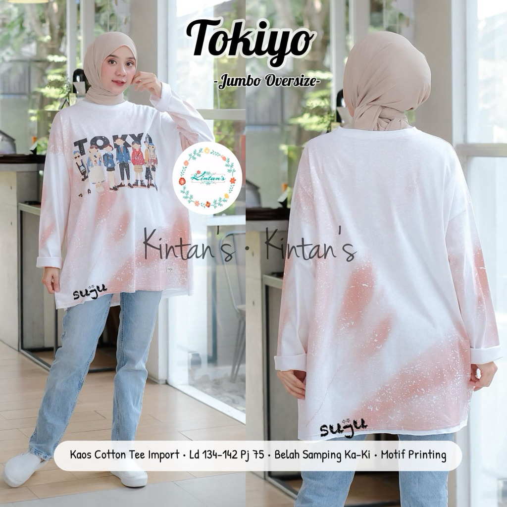 TOKIYO jumbo oversize || kaos suju || kaos wanita