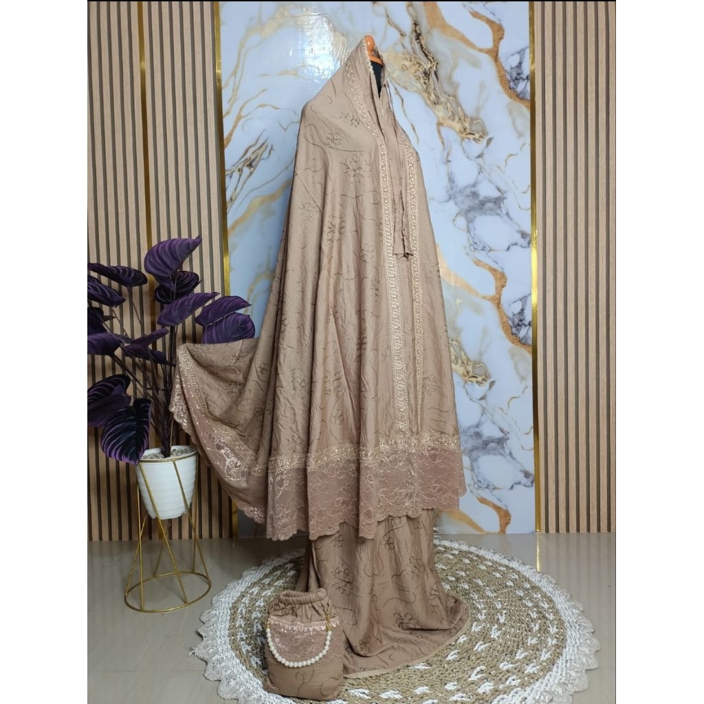 MUKENA JUMBO mewah bahan POLLOLINEN adem lembut