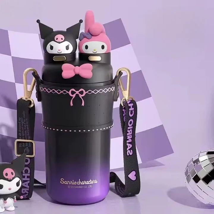 Sanrio Insulated Dual Bottle-My Melody & Kuromi Water Bottle 700ml