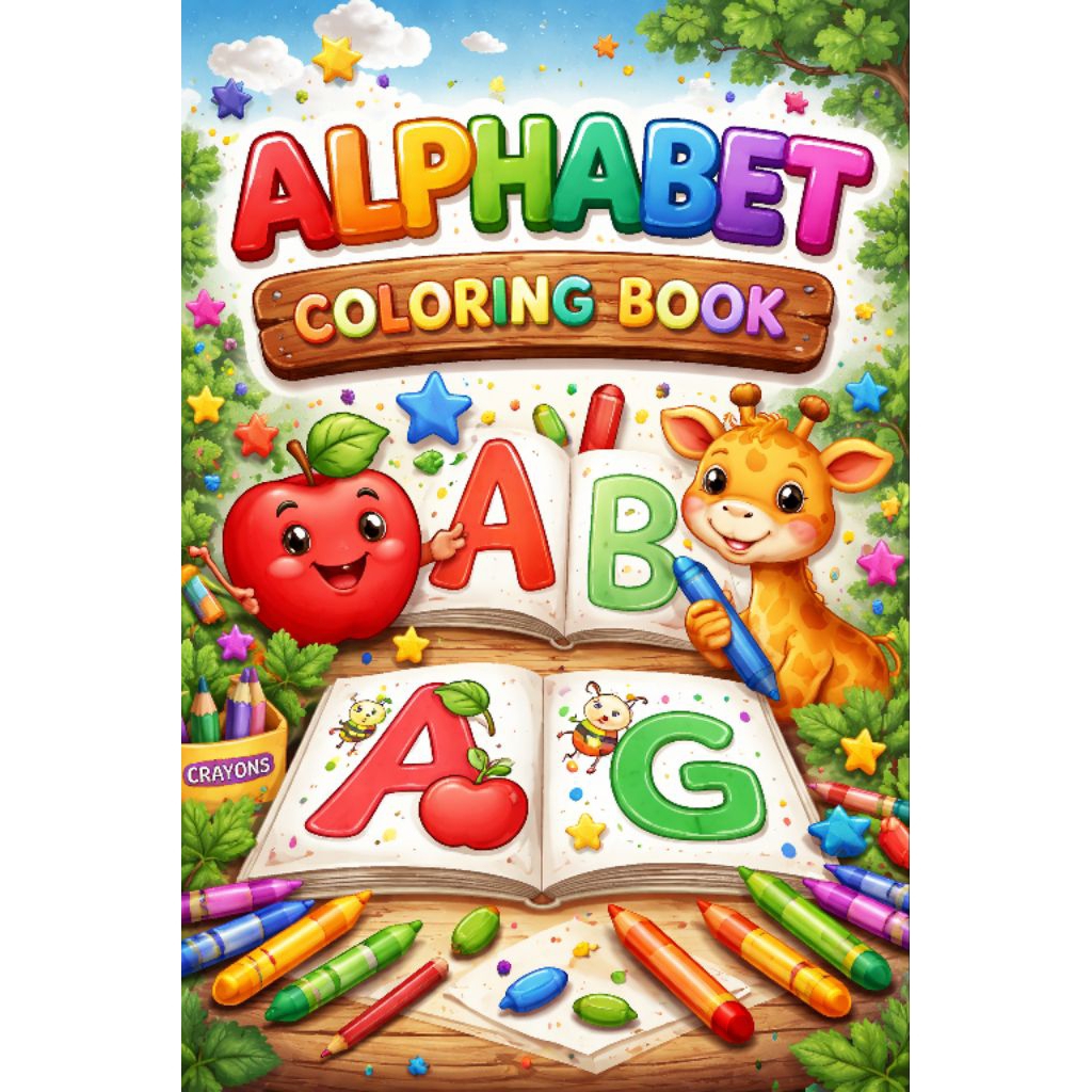 Alphabet Coloring Book (produk digital siap cetak)