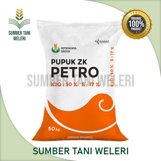 PUPUK ZK PETRO - KALIUM SULFAT - KEMASAN PABRIK - ISI 50KG - PT PETROKIMIA GRESIK