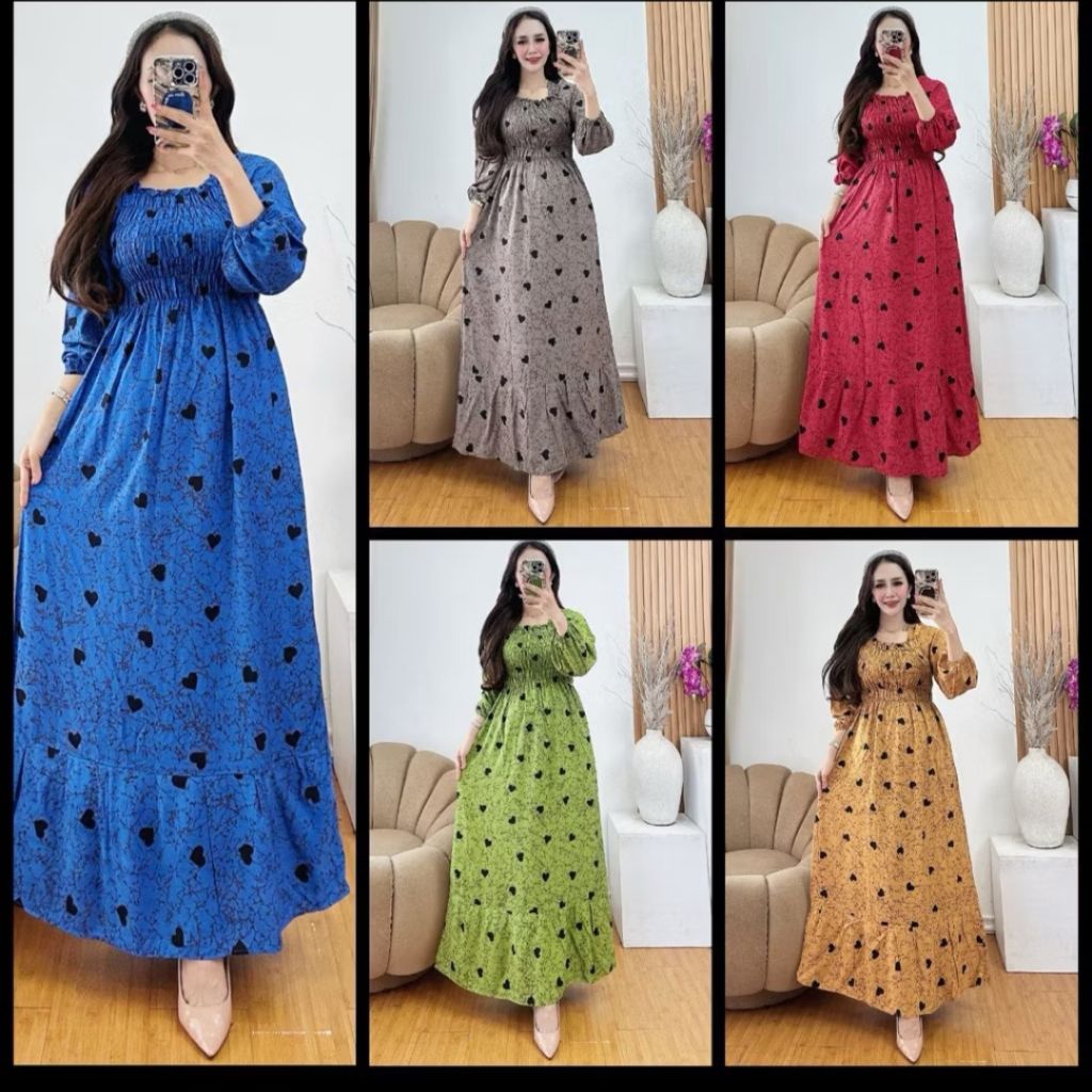 Daster Olla Dress Panjang Rayon Premium Remaja Bumil Terbaru Kekinian Rayon Adem Santai | Cantik Dai