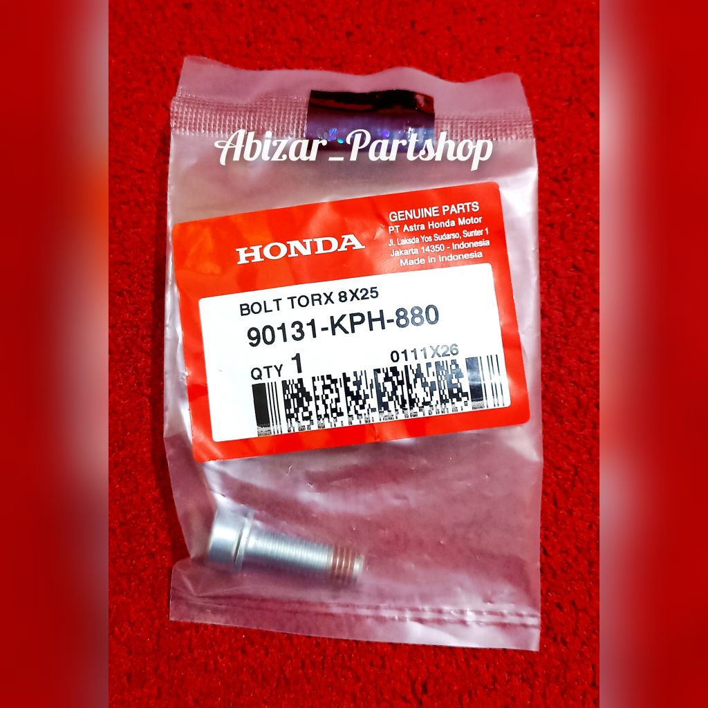 90131KPH880 Bolt Torx 8x25 / Baut L bintang caliper rem depan honda beat skupi spacy genio vario pcx