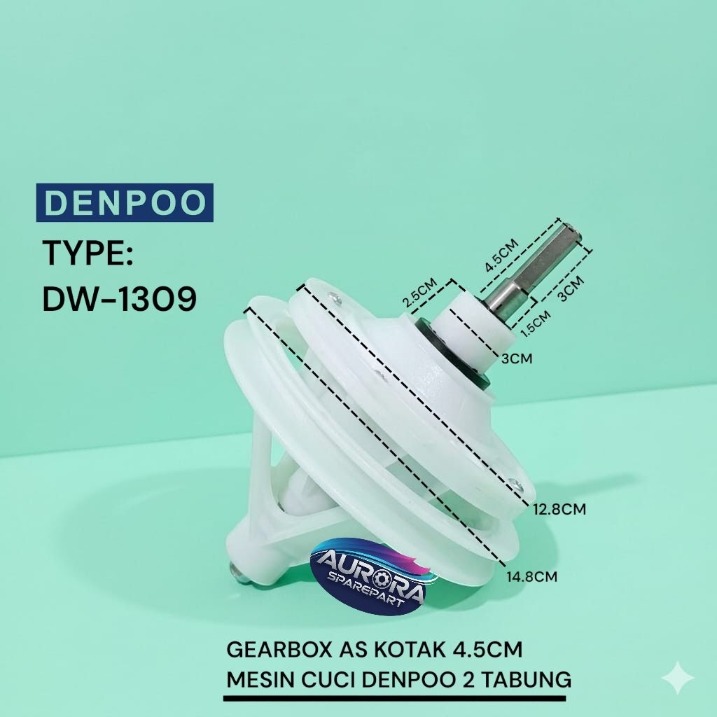 Gearbox As KOTAK 4.5CM DW-1309 Mesin Cuci Denpoo 2 Tabung/Gerbox Denpoo DW-1309