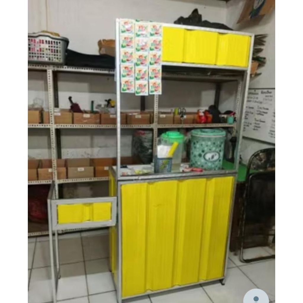 Booth Portable Semi Container, Booth Portable Kayu, Bahan Asli Besi Hollow Bukan Baja Ringan yang Mu