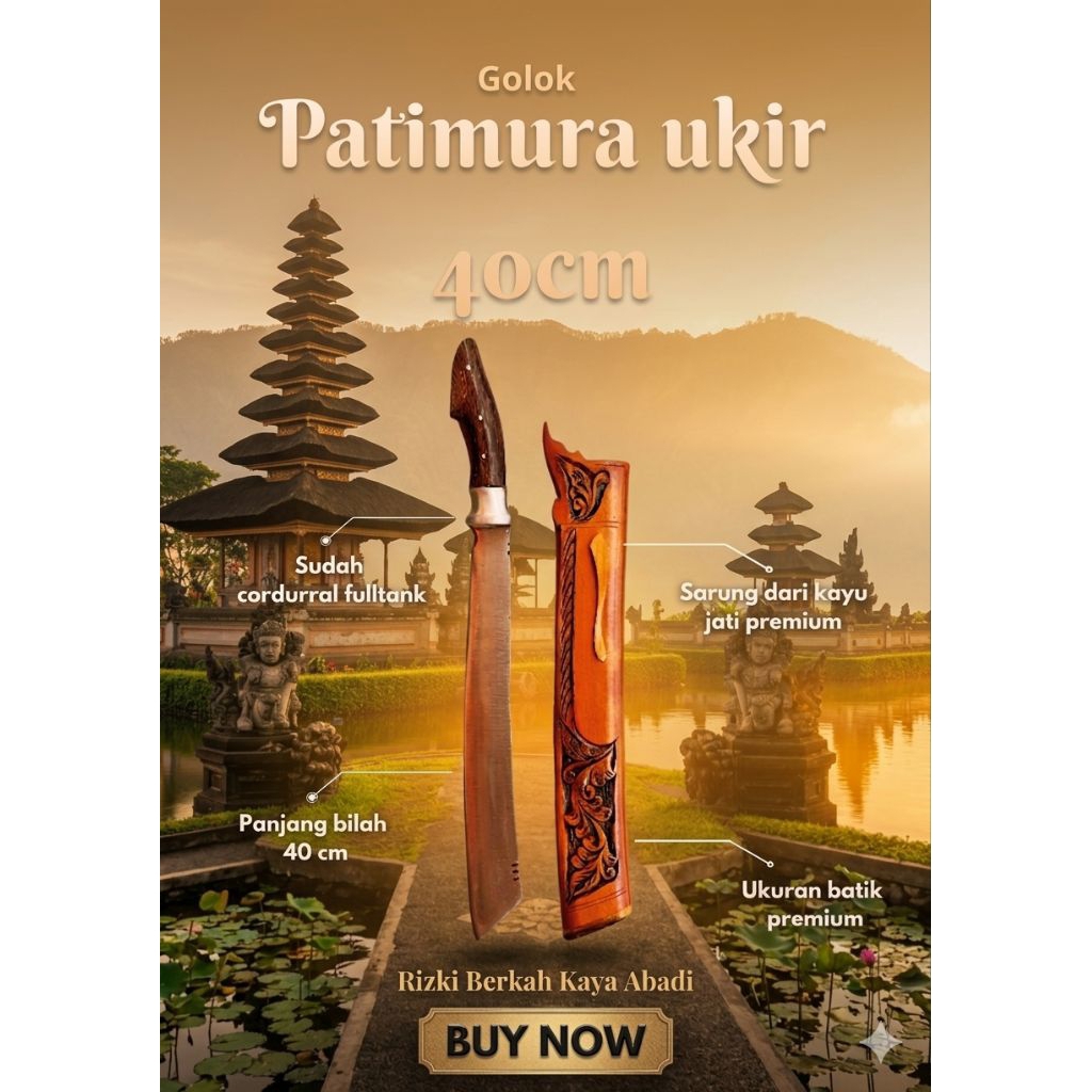 GOLOK BERKEBUN PATIMURA UKIR 40 CM BAHAN PREMIUM 100%