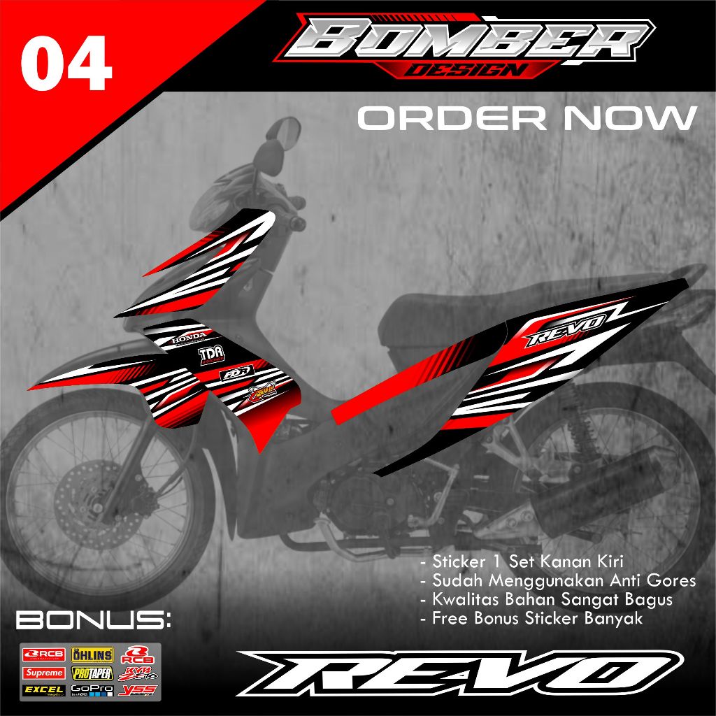 (BISA COD) Stiker Striping List Variasi Motor Revo Absolute - Sticker Striping Motor Revo Absolute B