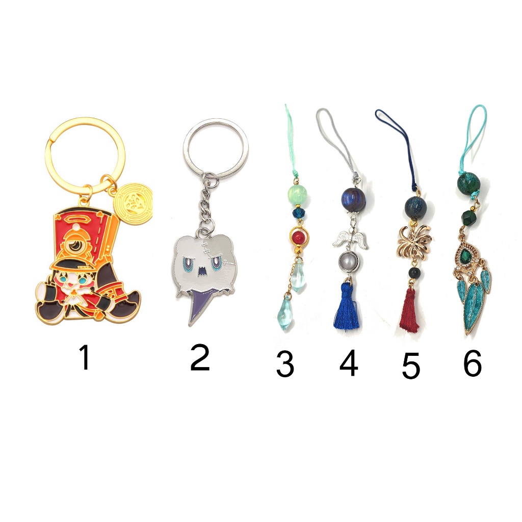 Gantungan kunci phone strap honkai star rail pom pom anaxa sunday aventurine blade