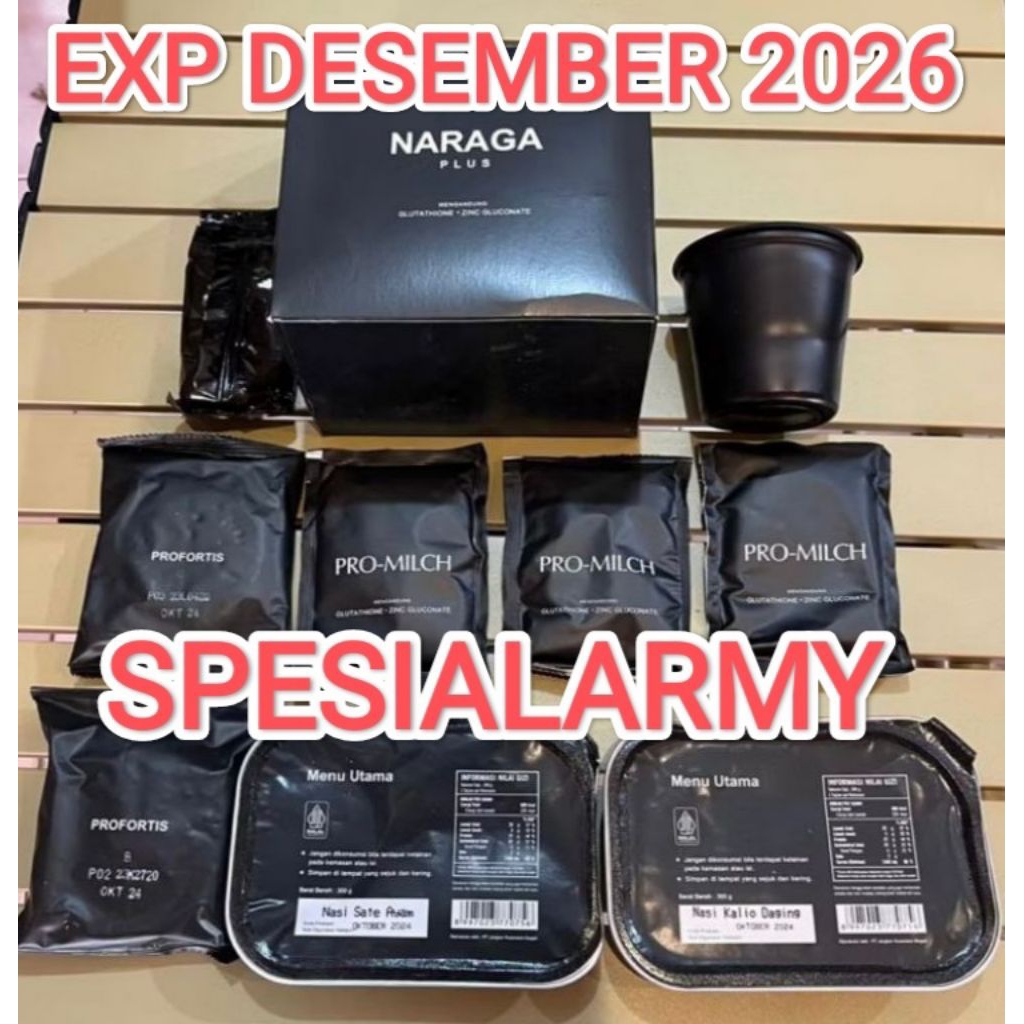 RANSUM NARAGA MAKANAN TNI 1 PAKET GRATIS PEMANAS  EXP DESEMBER  2026