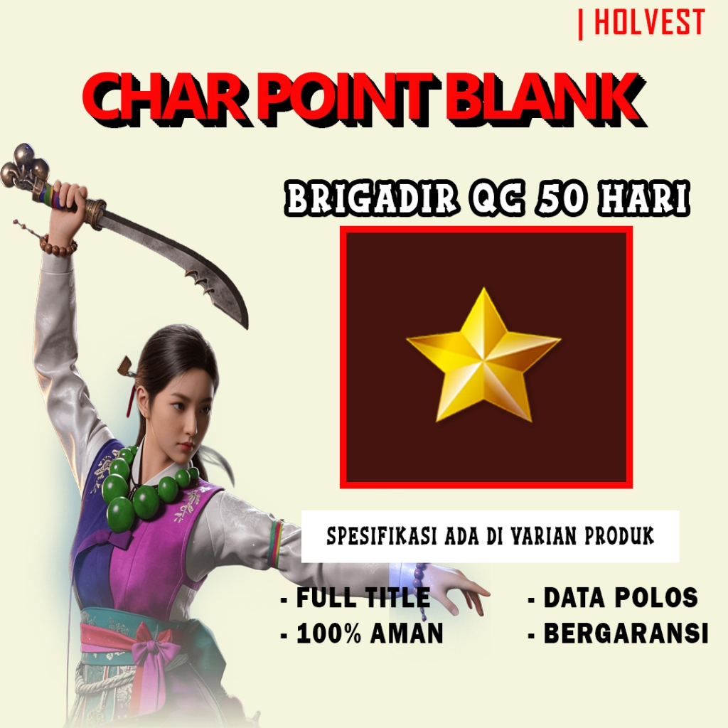 CHAR POINTBLANK / CHAR PB - BRIGADIR QC 50 HARI FULL TITLE | DATA POLOS | AKUN POINTBLANK | GAME PC