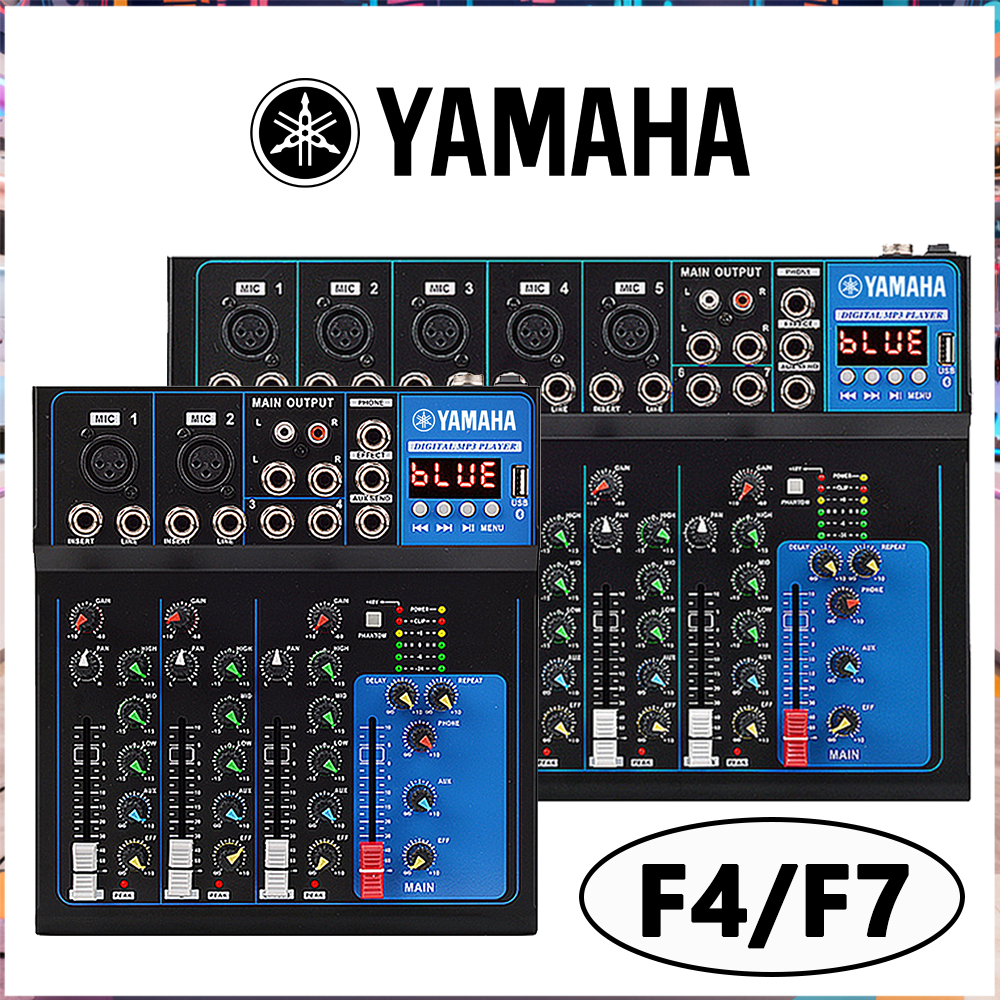YAMAHA Mixer Audio Portabel F4 / F7 - 4 / 7 Saluran, Equalizer Grafis, Bluetooth