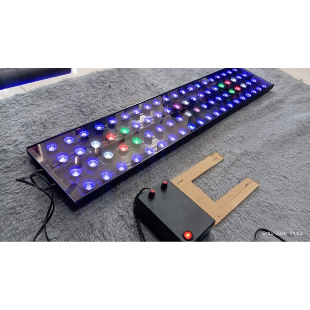 Lampu Led HPL Aquarium Laut 80-100 cm 80 watt FULL LENSA+COVER+DIMMER