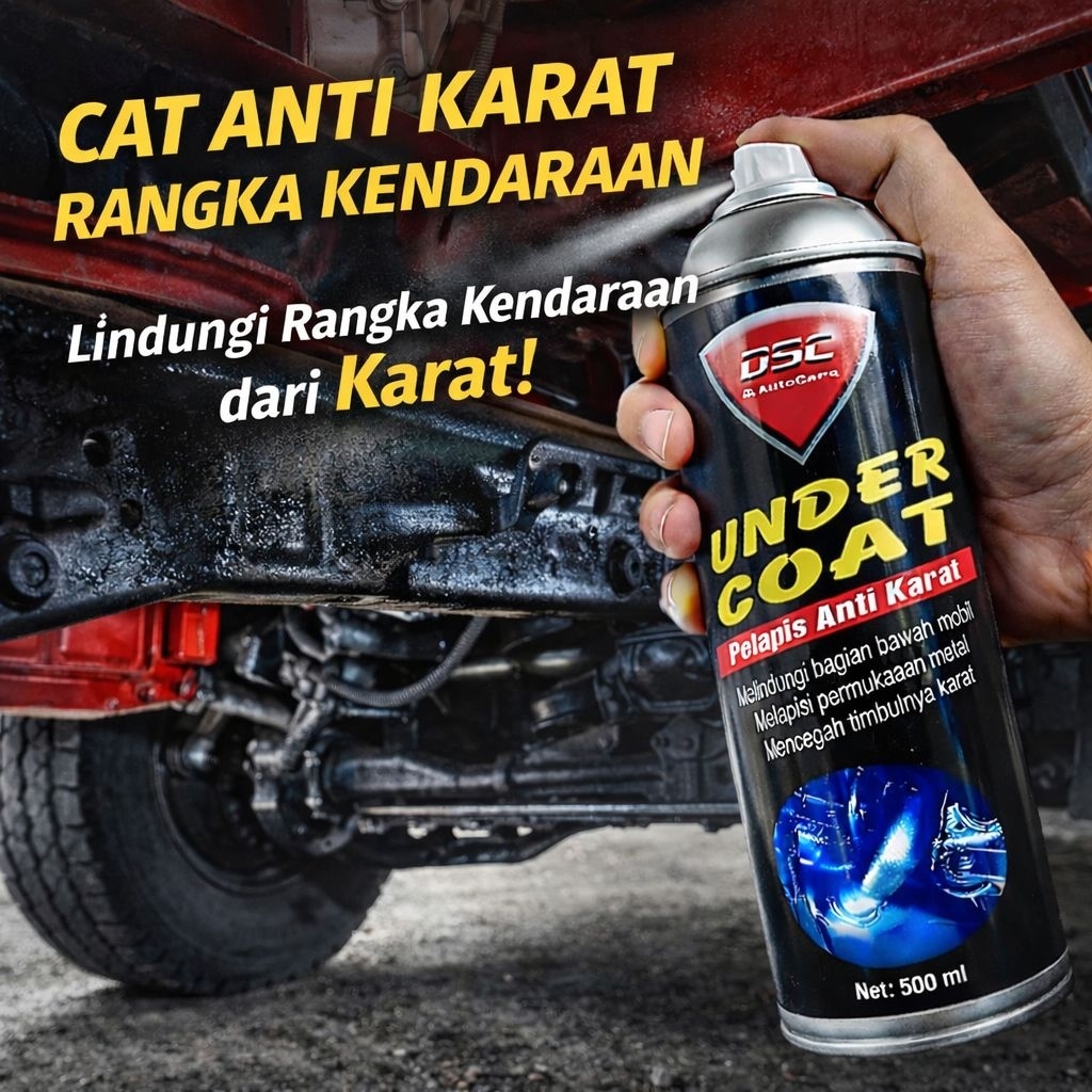 Cat semprot DSC Undercoat Pelapis Anti Karat Kolong Mobil Cat rangka chasis mobil motor