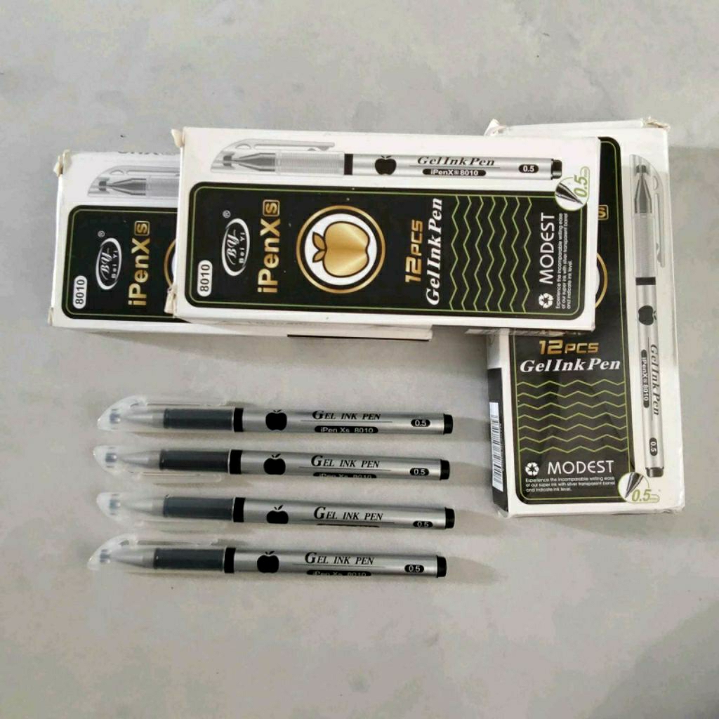 [Pcs] Bolpoin iPen Xs 8010 Tinta Hitam - Pen Lancip Logo Apple