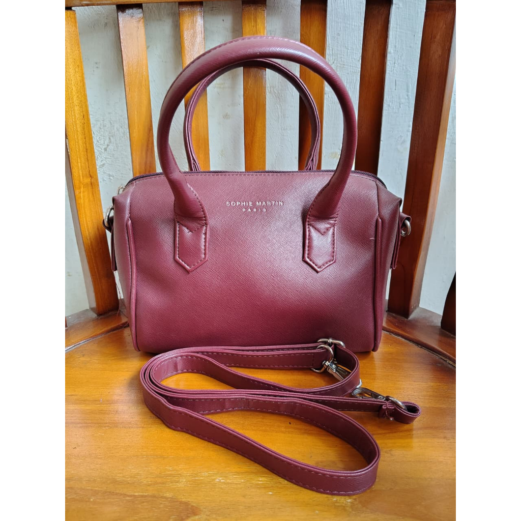 SOPHIE MARTIN PARIS SLING BAG HAND BAG MAROON