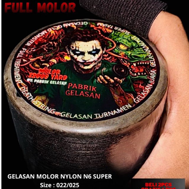 Gelasan 12000yard MOLOR JOKER SPESIAL FIGTER N6 Ori Size 022/025 Beklit Kayu (Asli Original)
