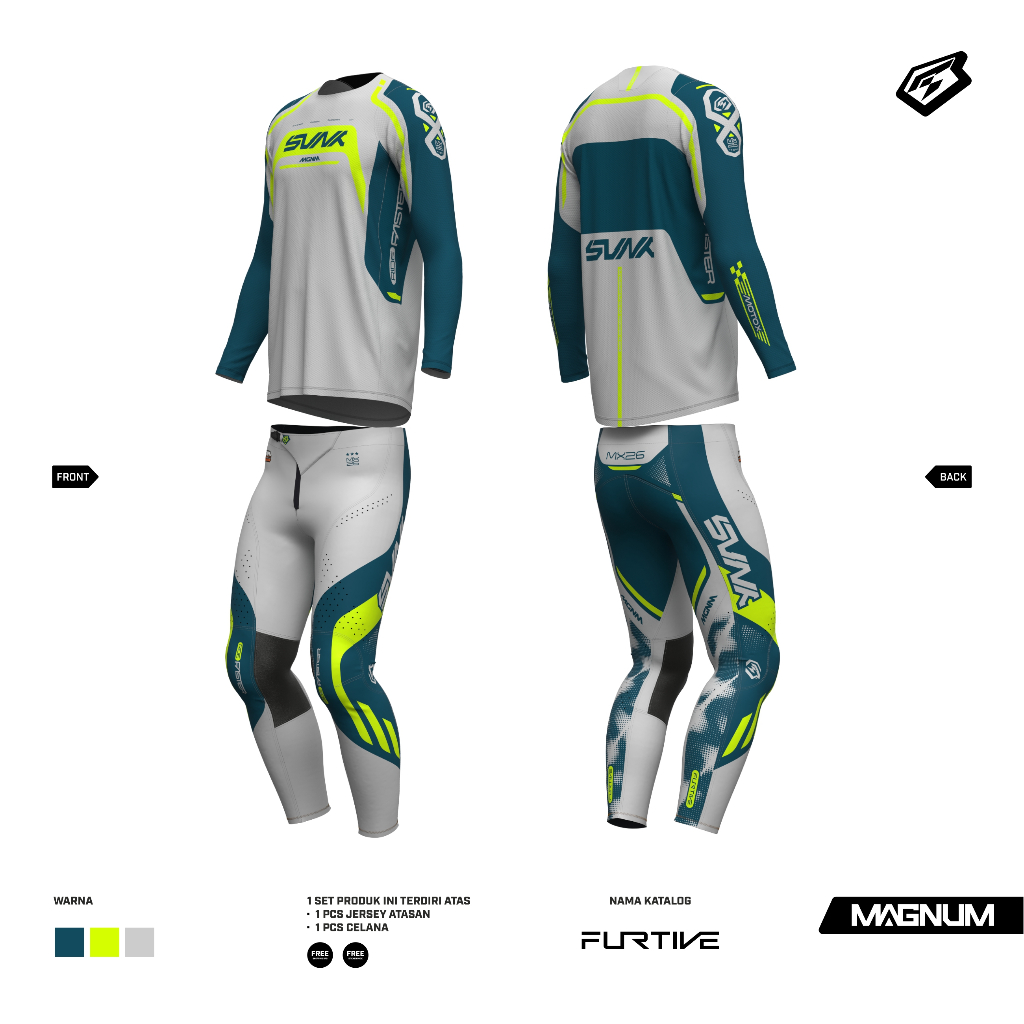 JERSEY MOTOCROSS /JERSEY SET SVNX TYPE MAGNUM FURTIVE SERIES