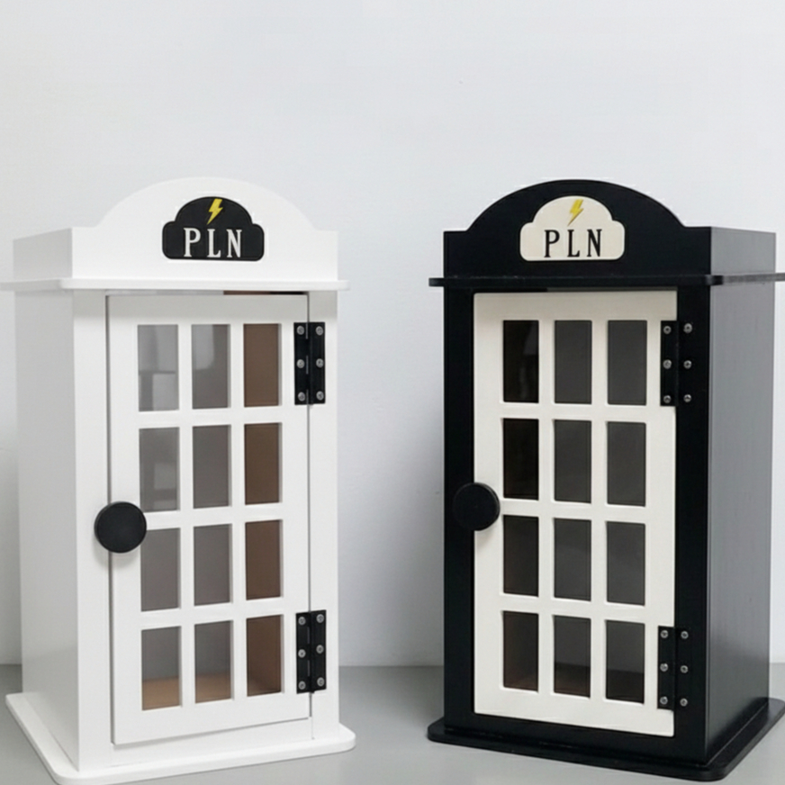 Box Meteran Listrik PLN Pascabayar Model London Telephone Box - Penutup Meteran Klasik Estetik