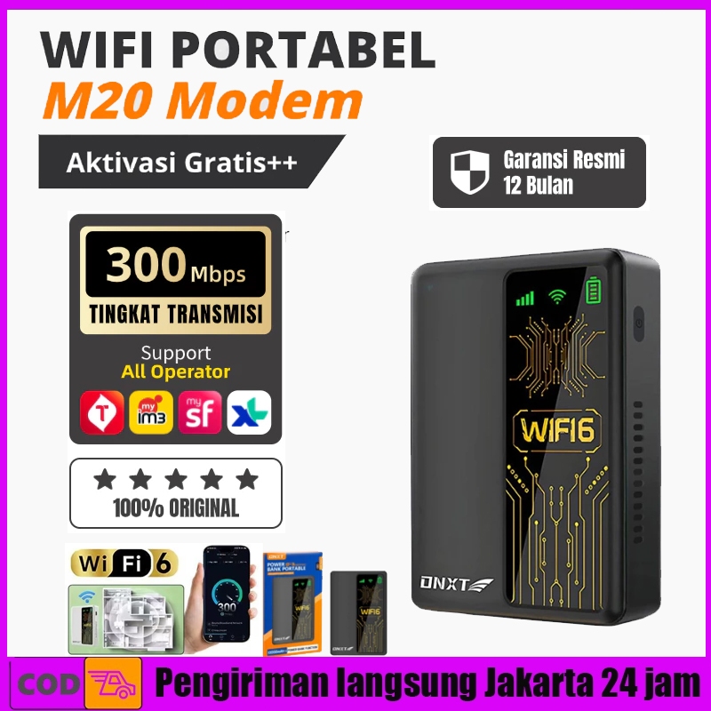 Siap cod-Router WiFi Portabel M20 4G LTE 300Mbps Modem Power Bank WiFi Portable 2 in 1 10000mAh Nirk