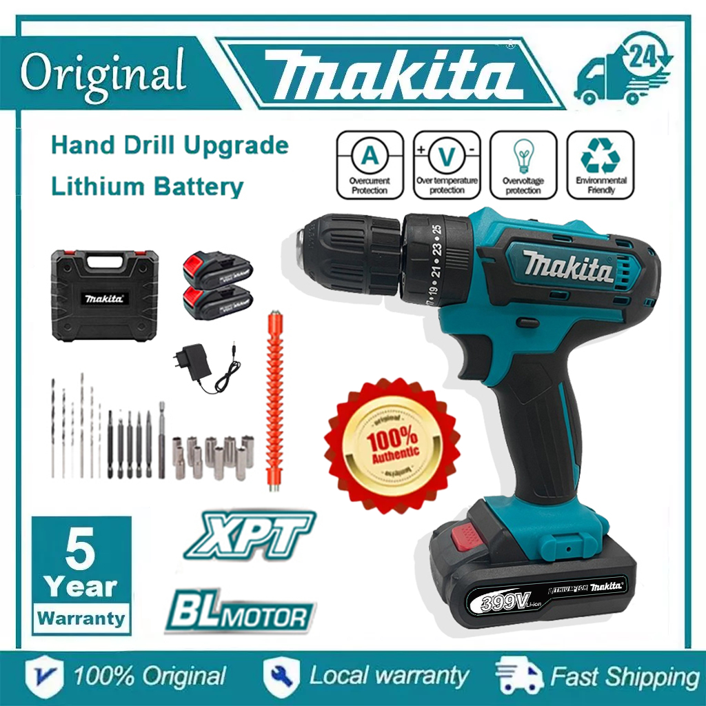Bor Listrik Makita HP331 Obeng Bor Impact Set Alat Bor Rumah Tangga Multifungsi