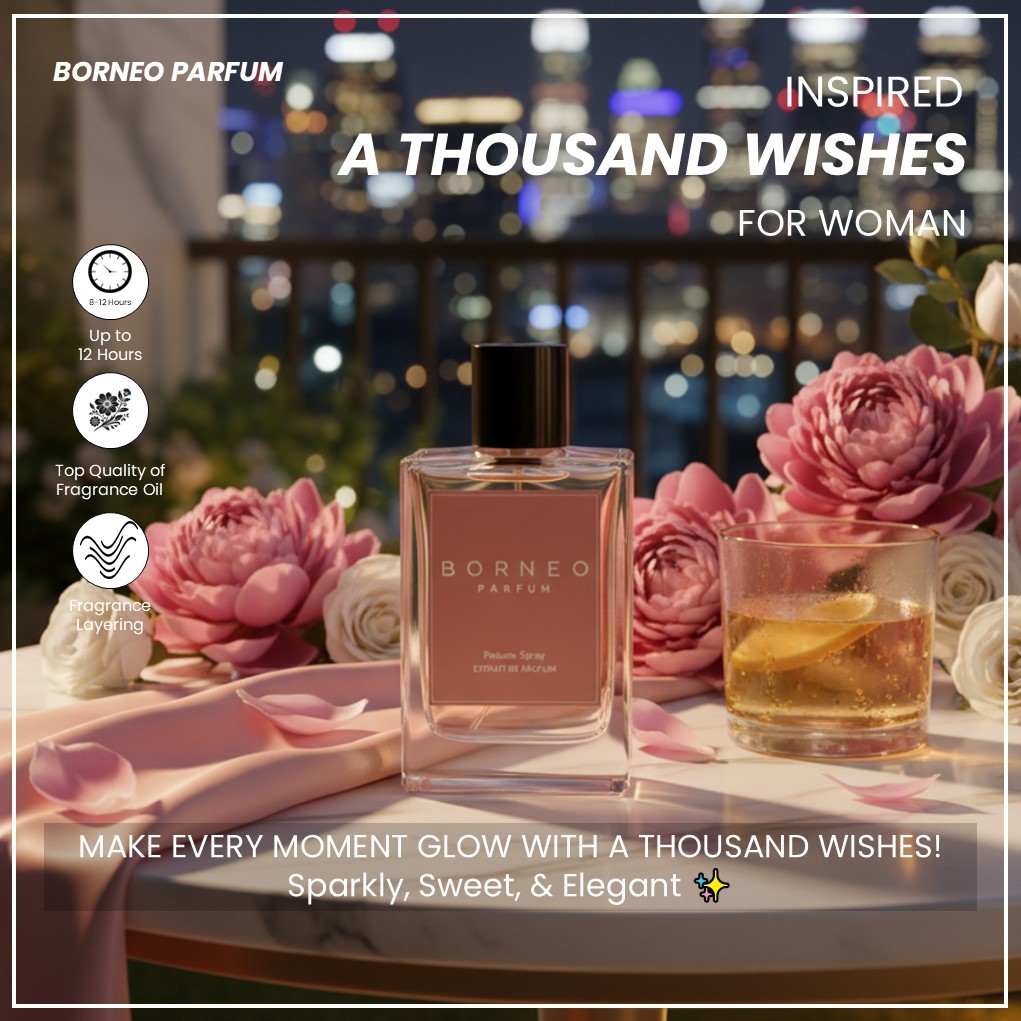 Parfum A THOUSAND WISHES by BORNEO PARFUM No. 35 - Extrait de Parfume Cewek Wangi Manis Classy Femin
