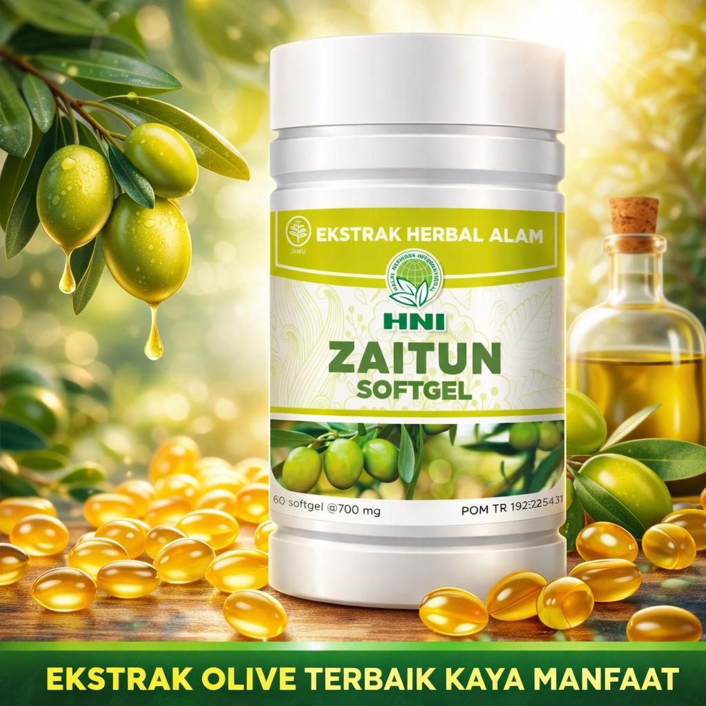 HNI Zaitun Softgel 700mg 60 Kapsul Asli Minyak Zaitun Olive Oil Penurun Kolesterol Jantung Herbal