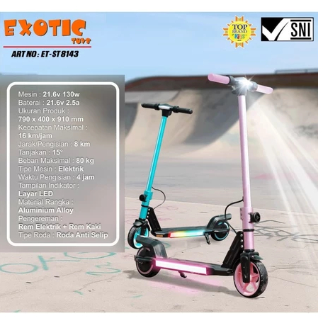 Exotic Electrik Scooter ET-ST8143/ Skuter listrik anak/ Otoped listrik
