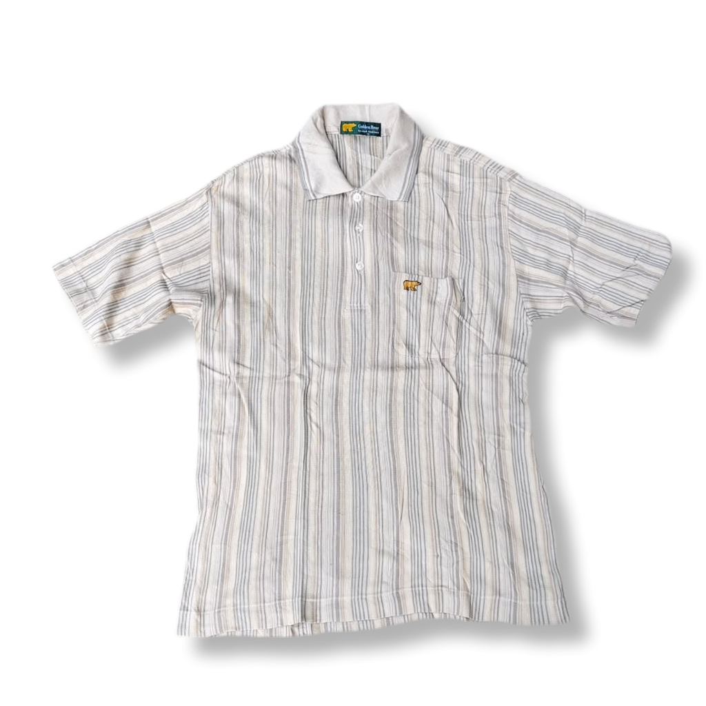 GOLDEN BEAR STRIPE POCKET POLO SHIRT | KAOS POLO | MNZA