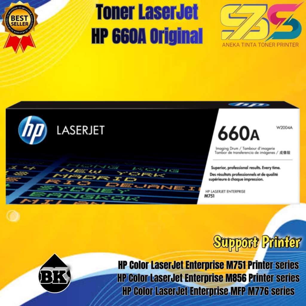 Toner Hp 660A Black Original Imaging Drum Laserjet Cartridge W2004A