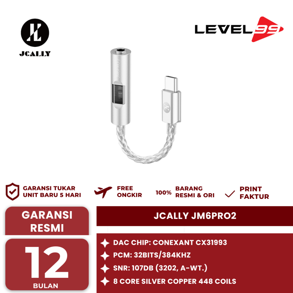 JCALLY JM6PRO2 / JM6PRO 2 / JM6 PRO2 CX31993 USB DAC Portable Dongle Adapter AMP - Portable Dongle A