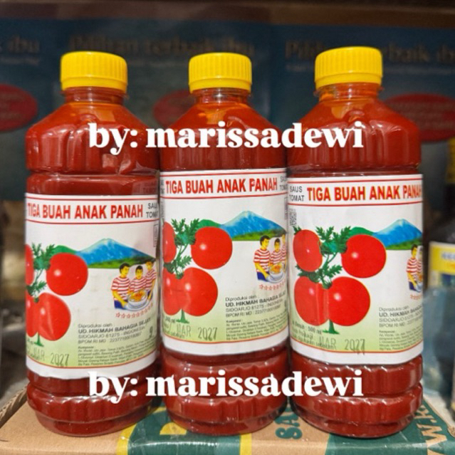 [TERMURAH] Saos Tomat Tiga 3 Buah Anak Panah 500ml isi 1 Botol Plastik Halal BPOM / Saus Merah Nasi 
