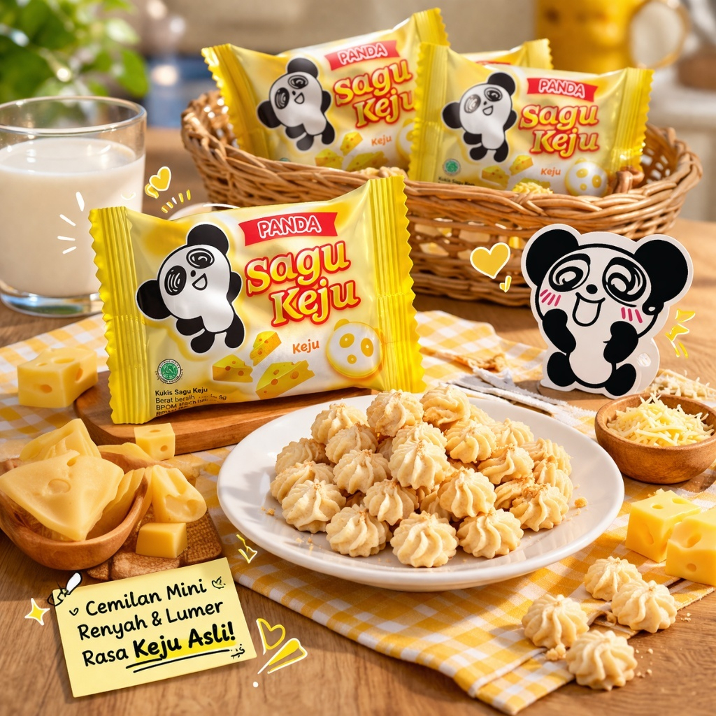 Happy Time Panda Sagu Keju Dan Panda Sagu Keju Pandan ( Isi 10 Pcs)