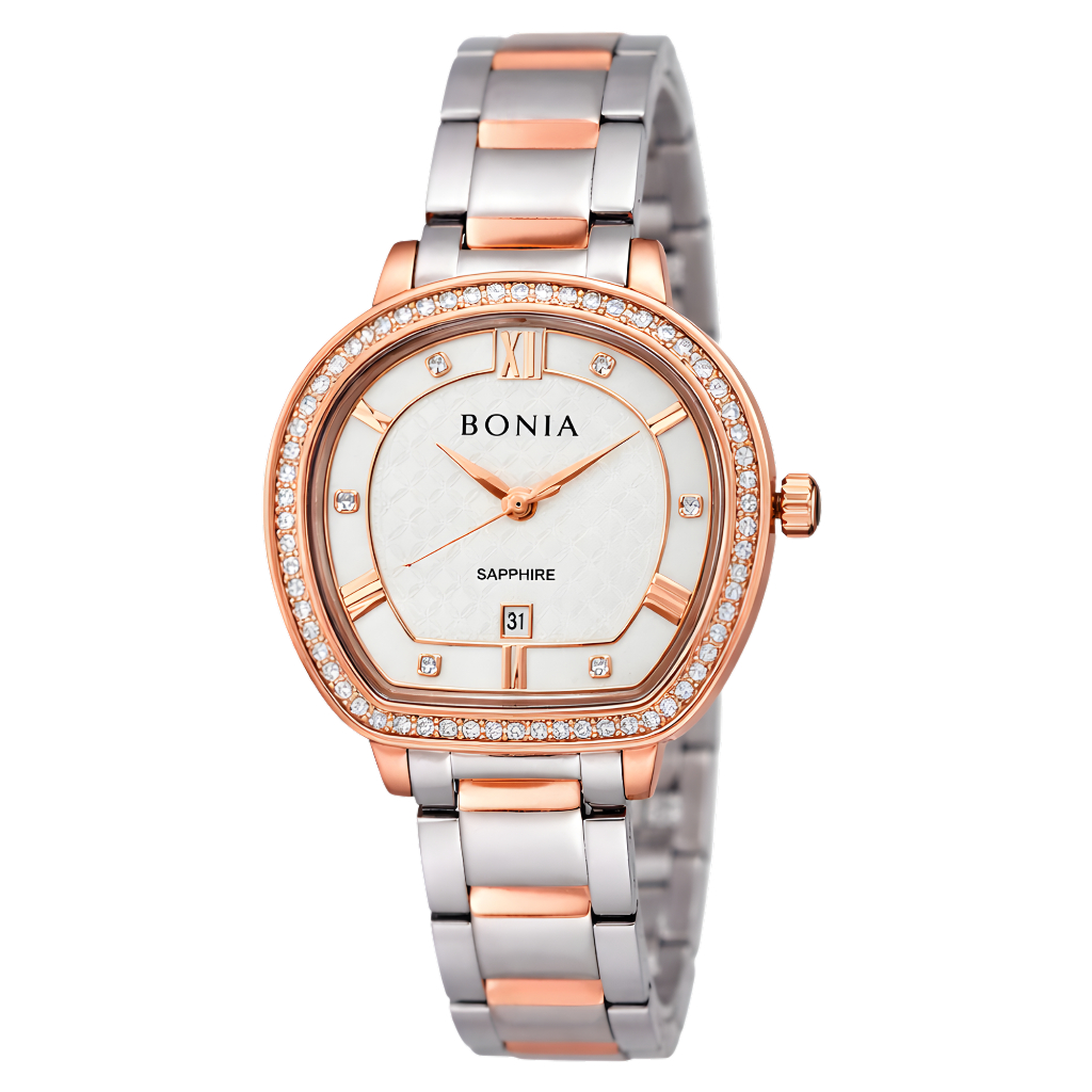 BONIA B10129-2557SN Jam Tangan Wanita Original Rosegold Stainless Steel Analog Elegant
