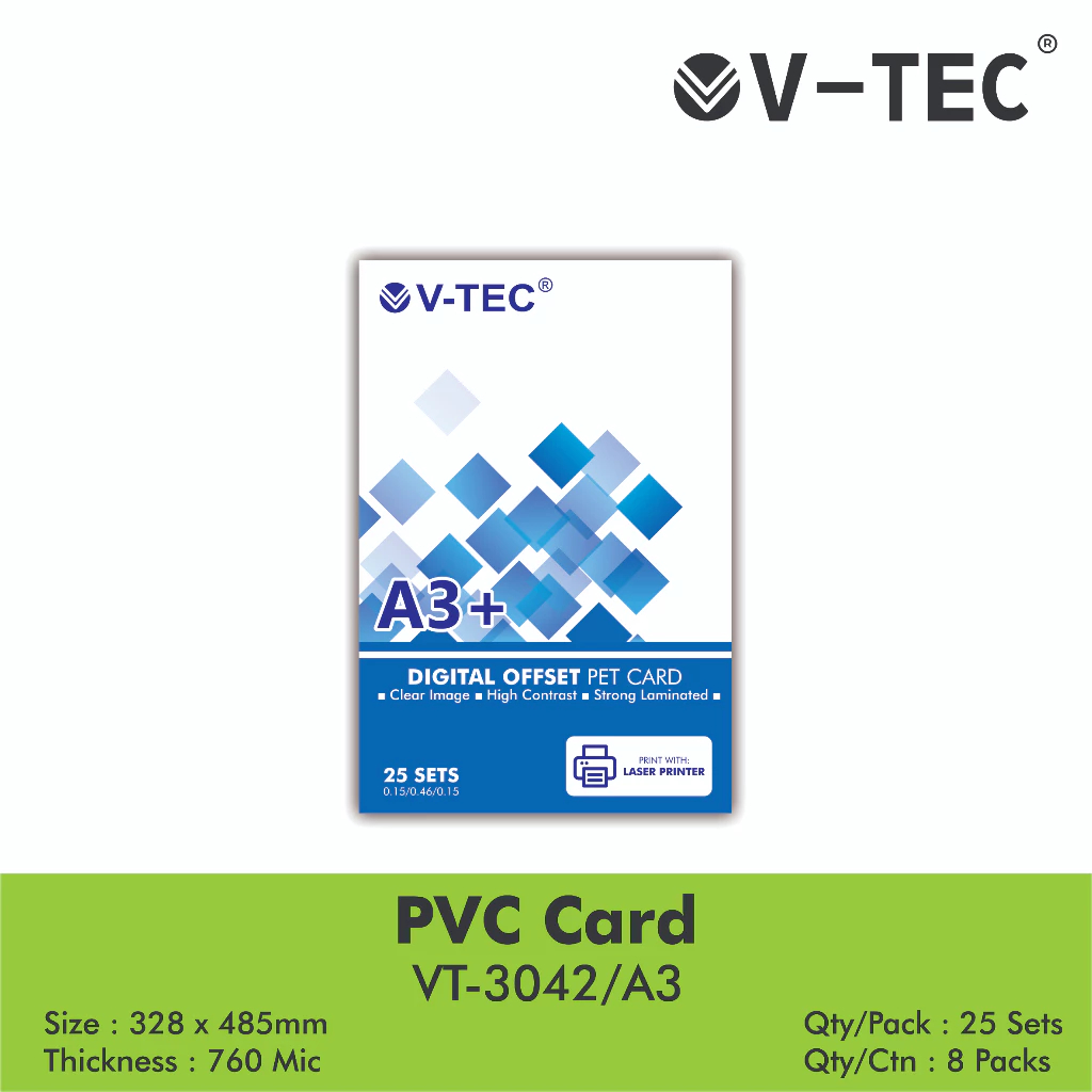 V-TEC PVC CARD VT-3042 A3+ PUTIH
