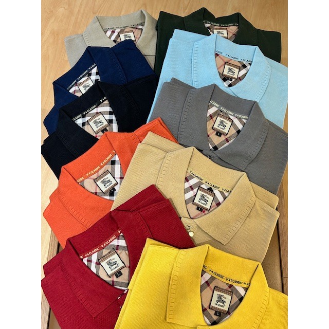 V4 Classic - Kaos Pria Kerah Katun Waffle - M L XL - PWR 870