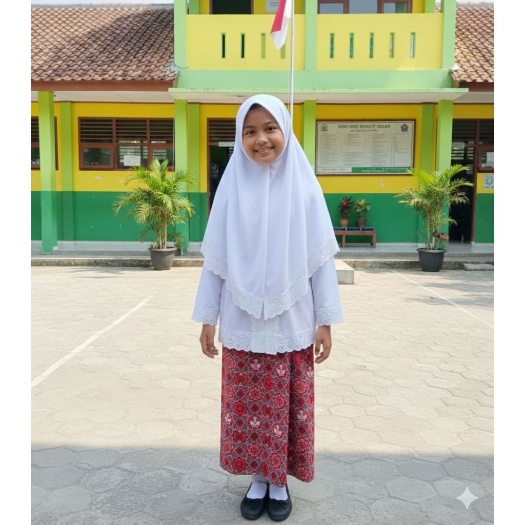 Seragam Kebaya Anak Sekolah TK PAUD KB SD SMP SMA Set Encim Rok Betawi Usia 4–16 Tahun Seragam Batik